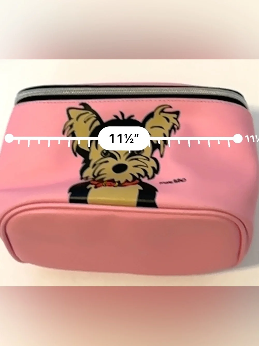 Marc Tetro Yorkie Pink Large Cosmetic Train Case